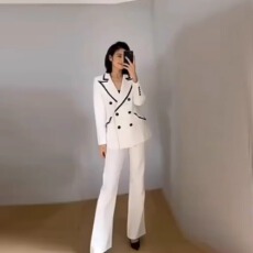 批发欧货<b class='q'>职业</b>装工作服白色西装<b class='q'>套装</b>女春秋休闲时尚气质正装场合高级感