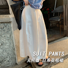 批发现货孕妇日<b class='q'>系花</b>苞裙女夏季新款棉质宽松百搭减龄高腰中长半身裙潮