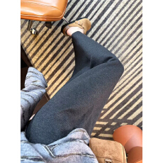 现孕妇无托腹醋酸羊绒半身裙加厚秋冬季针织显瘦法式垂感A字长裙