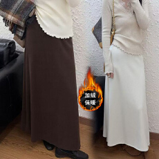 批发现孕妇无托腹半身<b class='q'>裙</b>女秋冬加绒针织羊绒显瘦气质法式垂感A字长<b class='q'>裙</b>