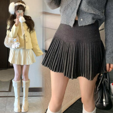 批发现孕妇<b class='q'>毛</b>呢百褶裙女秋冬2025新款无托腹高腰显瘦短裙小个子a字裙