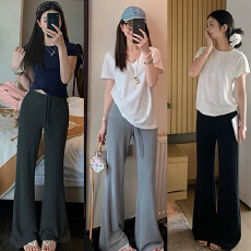 批发现孕妇微喇裤2026春夏季新款无托腹莫代尔防晒薄款外穿垂感喇叭裤