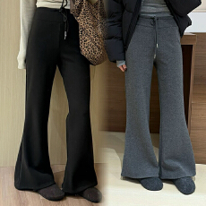 批发现孕妇醋酸羊绒糯米微喇裤秋冬季2025新款垂感加厚外穿微喇休闲裤