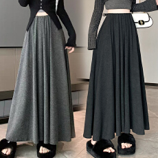 批发现孕妇糯米半身裙女早春季慵懒a字裙显瘦高个子赫本风长裙伞裙子