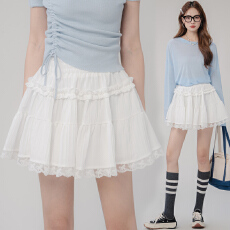 现孕妇无托腹半身短裙甜美春夏季小个子蕾丝花边蛋糕显瘦A字裙