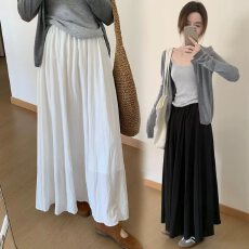 现孕妇白色半身裙女春夏季2026新款高腰减龄显瘦百搭a字长裙子潮