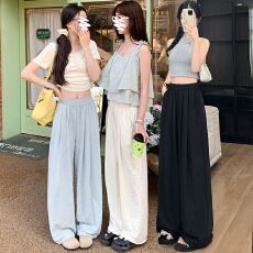 批发现孕妇奶芙山本裤慵懒风夏季薄款休闲垂感宽松裤女2026新款阔腿裤