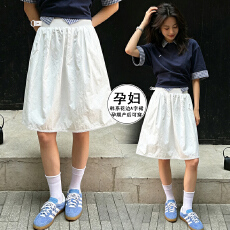 批发现孕妇半身裙女夏季2026新款韩系花边百搭显瘦中长裙休闲运动伞裙