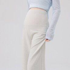 批发实拍<b class='q'>孕妇</b><b class='q'>裤</b>针织阔腿裤新款女秋季小个子垂坠感无托腹裤阔腿休闲裤