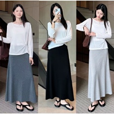 批发现优质纯棉孕妇深灰色半身裙女秋冬季新款<b class='q'>百搭</b>中长包臀a字裙长裙