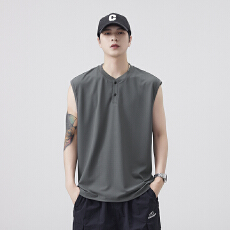 批发2025夏季新款速干冰丝弹力运动背心男宽松百搭无袖上衣