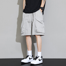 批发特价福利款 夏季薄款宽松休闲运动五分裤子潮牌复古多口袋中裤