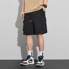 批发实拍夏季新款纯棉休闲短裤男百搭宽松工装潮流ins韩版五分裤