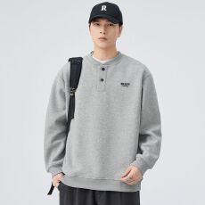 批发实拍秋季新款套头卫衣男士<b class='q'>日系</b><b class='q'>复古</b>宽松百搭休闲刺绣情侣潮流大码