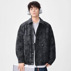 批发实拍2025秋季新款翻领夹克外套男士<b class='q'>日系</b><b class='q'>复古</b>宽松潮流皮衣休闲百搭