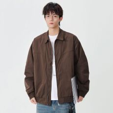 批发实拍2025秋季新款<b class='q'>日系</b><b class='q'>复古</b>夹克男外套翻领百搭潮牌简约情侣上衣