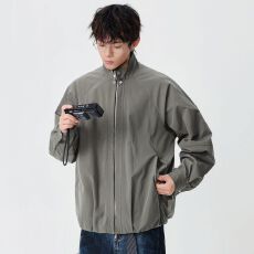 批发实拍2025秋季立领工装夹克男士<b class='q'>日系</b><b class='q'>复古</b>百搭休闲外套宽松简约情侣