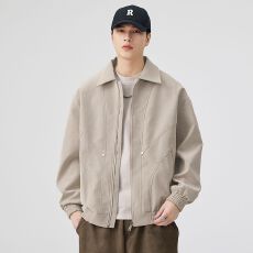 批发实拍2025秋<b class='q'>冬</b>新款人造革皮衣夹克男翻领美式休闲宽松痞帅复古外套