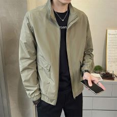 批发实拍2025秋季新款潮牌<b class='q'>休闲</b>立领夹克男百搭通勤轻<b class='q'>商务</b>茄克外套