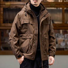 批发实拍秋冬新款连帽冲锋衣男休闲工装男女同款夹克潮牌户外山系外套