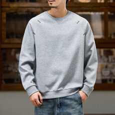 批发实拍2025秋<b class='q'>冬</b>季新款美式圆领长袖体恤男男潮牌宽松休闲卫衣