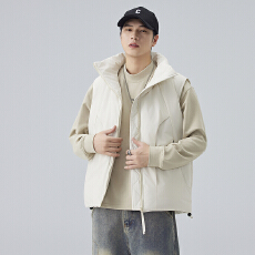 批发秋冬装新款棉服马甲<b class='q'>男</b>女中性款宽松百搭结构款立领保暖休闲外套