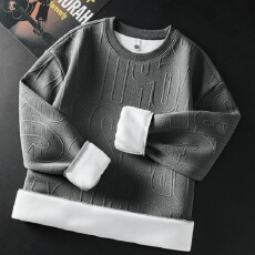 批发冬季加绒加厚日系卫衣<b class='q'>男</b>潮流ins潮牌衣服长袖锁温保暖卫衣<b class='q'>男</b>