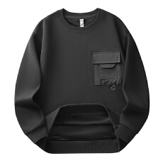 冬季新款加绒加厚圆领卫衣男潮流百搭纯棉加绒保暖锁温打底衫