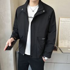 批发实拍2025秋冬新款立领夹克男休闲百搭<b class='q'>中年</b>款<b class='q'>外套</b>上衣