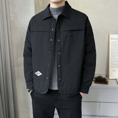 批发实拍2025秋冬新款翻领工装夹克男休闲<b class='q'>宽松</b>百搭中年款<b class='q'>外套</b>上衣