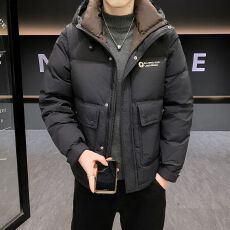 批发实拍冬季新款新国标羽绒服<b class='q'>男</b>简约百搭连帽工装羽绒保暖御寒<b class='q'>外套</b>