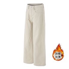 加绒加厚保暖美式复古街头迷彩工装裤男直筒宽松阔腿休闲裤子