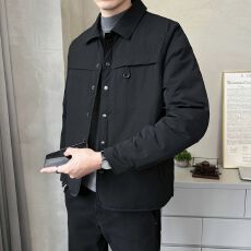 批发实拍2025冬季轻薄<b class='q'>羽绒服</b><b class='q'>男</b>百搭翻领加厚白鸭绒新国标保暖外套