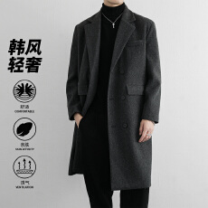 批发<b class='q'>冬</b>季毛呢大衣潮牌时尚中长款风衣宽松百搭韩版中性款外套大衣