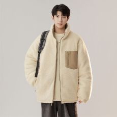 双面穿羊羔绒防寒锁温棉服男冬季百搭中性款情侣棉袄棉衣大码款式