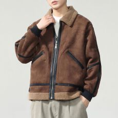 批发两面穿皮毛一体羊羔毛外套冬季新款加厚男装保暖棉衣夹克