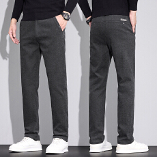批发实拍秋<b class='q'>冬</b>季新款雪尼尔轻商务半松紧休闲裤男修身弹力通勤长裤