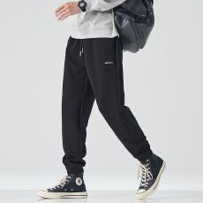 批发秋冬新款休闲针织卫裤男宽松百搭棉质舒适重磅松紧腰运动裤