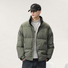 批发美式复古<b class='q'>羽绒服</b><b class='q'>男</b>冬季潮牌设计感面包服保暖防寒高端立领90<b class='q'>羽绒服</b>