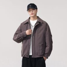 批发新国标90绒<b class='q'>冬</b>季翻领纯色保暖羽绒服男士简约百搭新款复古外套