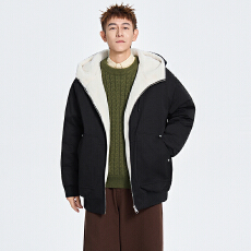 批发冬装新款<b class='q'>潮</b>牌连帽棉服休闲版型加厚面包服棉袄羊羔绒保暖御寒棉衣