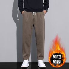 批发加绒加厚保暖冬季保暖<b class='q'>休闲</b>裤男直筒半松紧腰弹力百搭轻<b class='q'>商务</b>男裤