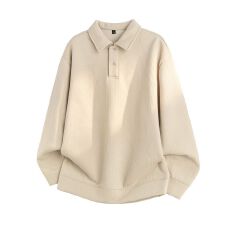 批发加绒加厚保暖<b class='q'>冬</b>装Polo衫卫衣男日系宽松复古外套百搭休闲T恤衫