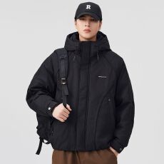 90绒连帽工装羽绒服男士日系复古百搭保暖休闲羽绒户外御寒外套