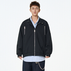 批发实拍2026春季新款立领工装夹克男拼接<b class='q'>百搭</b>简约拉链装饰<b class='q'>外套</b>上衣