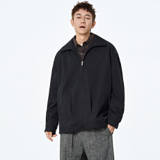 批发实拍2026<b class='q'>春</b>季夹克男新款翻领美式休闲简约宽松百搭痞帅时尚外套男