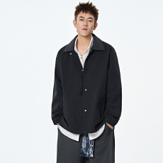 批发实拍2026<b class='q'>春</b>季新款夹克男翻领宽松百搭休闲帅气简约外套男