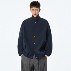 批发实拍026<b class='q'>春</b>季夹克男新款翻领美式休闲简约宽松百搭痞帅复古外套男