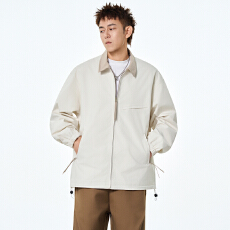 批发实拍2026<b class='q'>春</b>季新款美式高街翻领夹克男宽松高级感廓形外套痞帅上衣