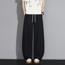 实拍2026夏季薄款棉麻裤男士亚麻休闲裤宽松直筒裤弯刀卫裤男裤子